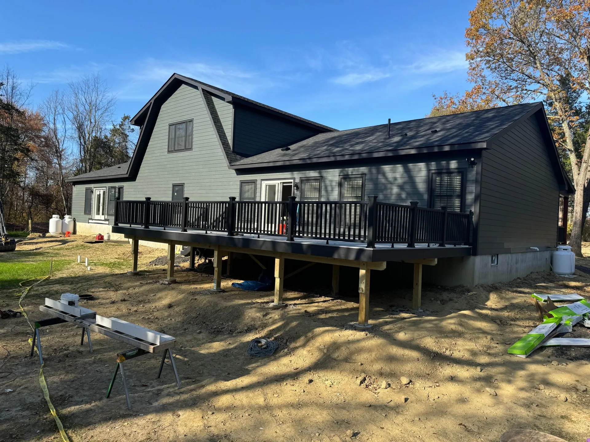 Deck building project in Dutchess County with custom outdoor structure